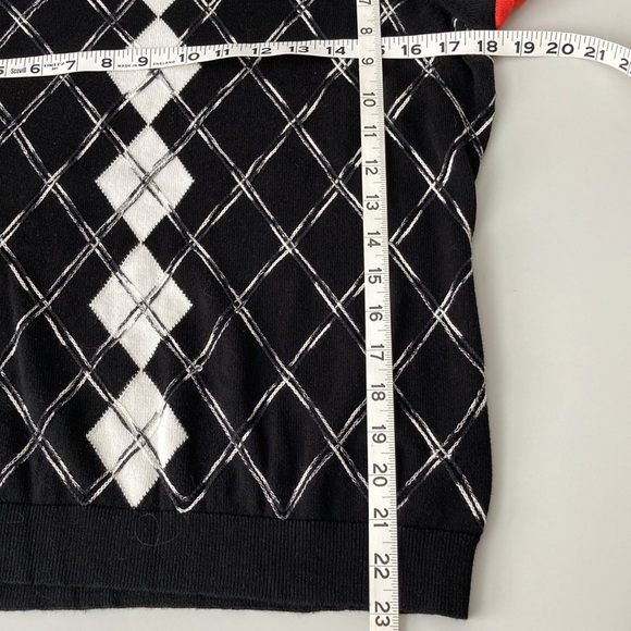 Liz & Co Argyle Scoop Neck Short Sleeve Sweater Size M/L - Picture 8 of 9